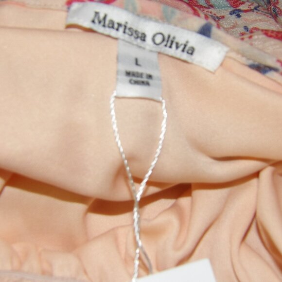 Marissa Olivia Light Orange Dress with Seashells Size Large nwt - Picture 10 of 10